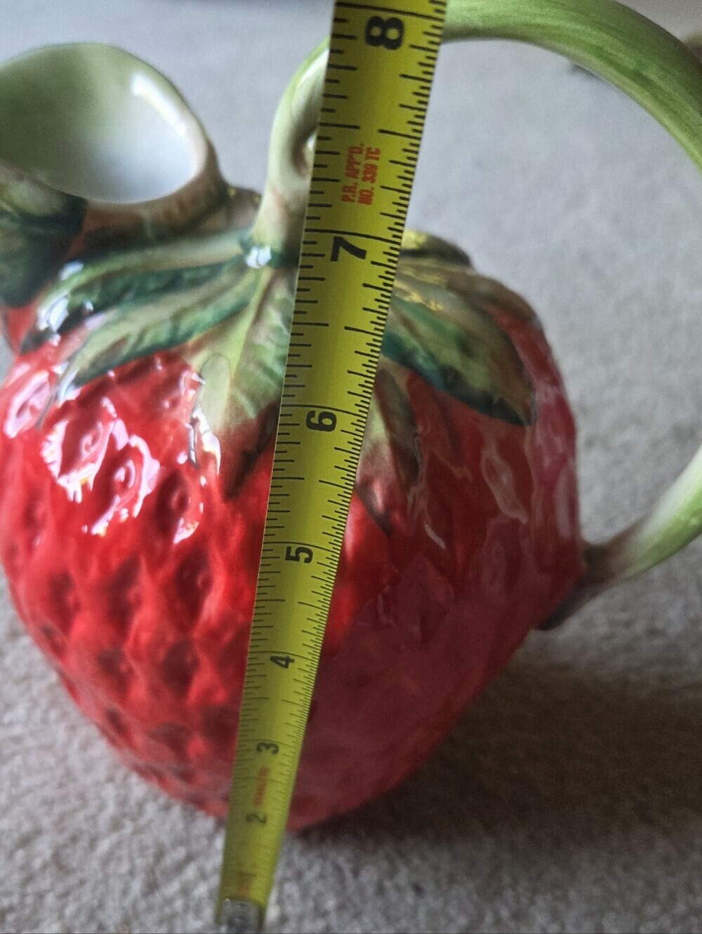 Vintage Sur La Table Ceramic Figural Strawberry Pitcher Made In Italy - Picture 7 of 7